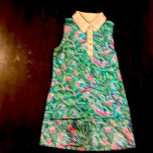 Lilly Pulitzer collared sleeveless golf shirt with iconic buttons extra small